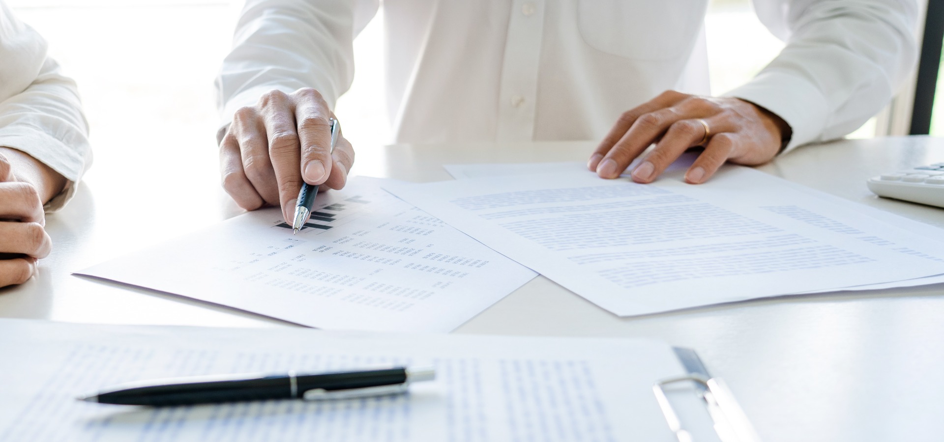 Real estate agent broker or house developer showing contract for buying house agreement to consultant employee jpg